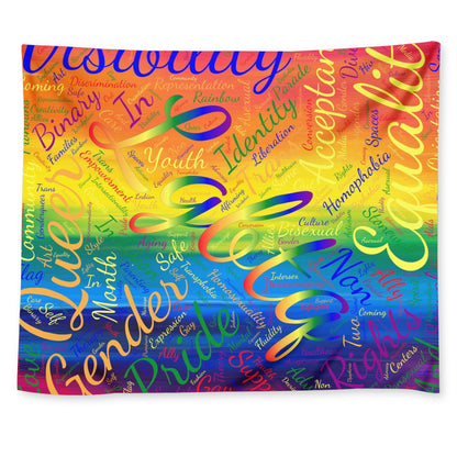 LGBTQ Word Cloud Wall Tapestry