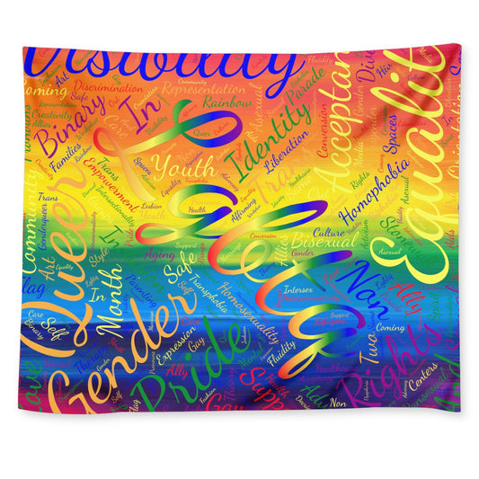 LGBTQ Word Cloud Wall Tapestry