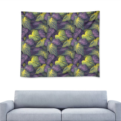 Luxtrini Iridescent Syngonium: Purple and Yellow Wall Tapestry