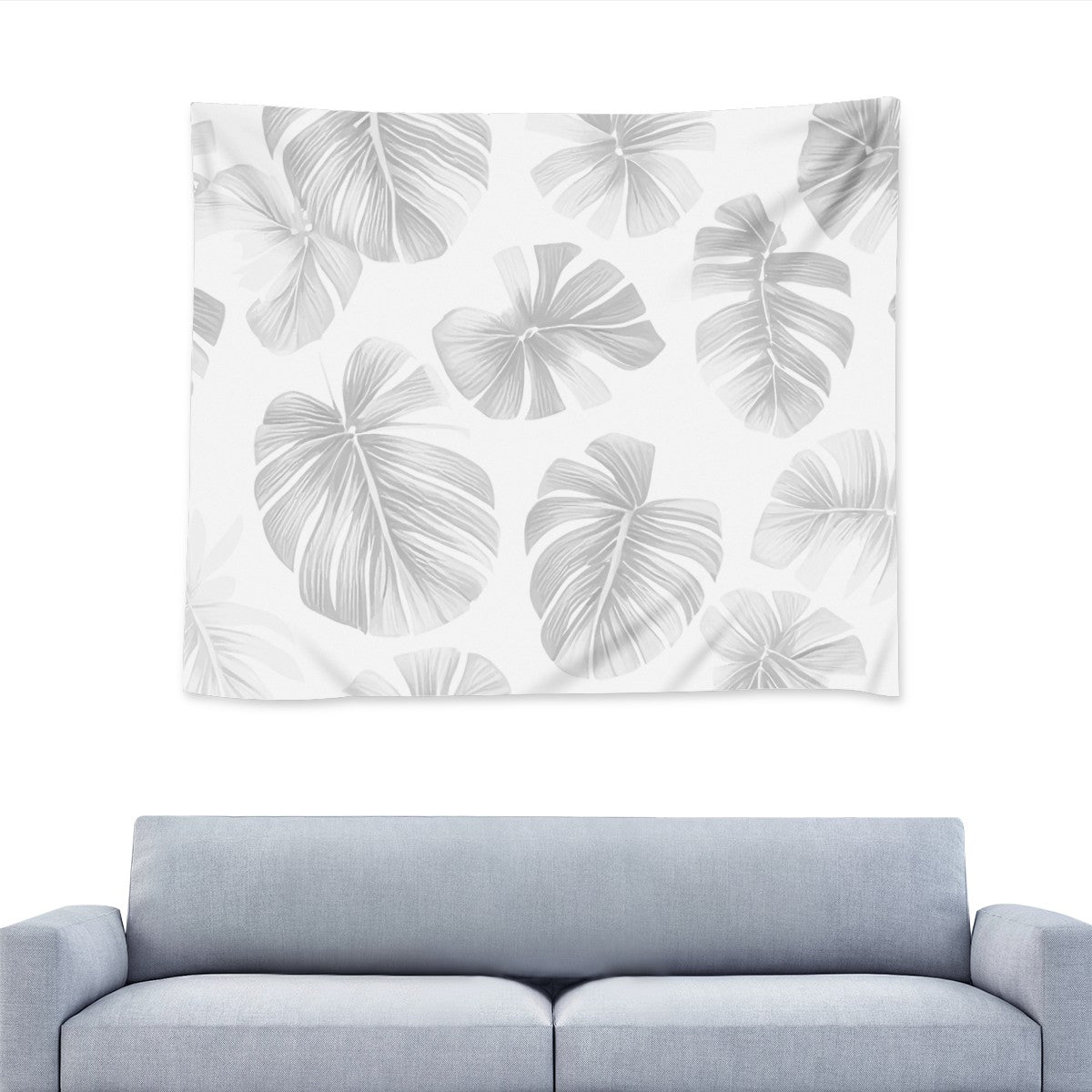 White Monstera Wall Tapestry