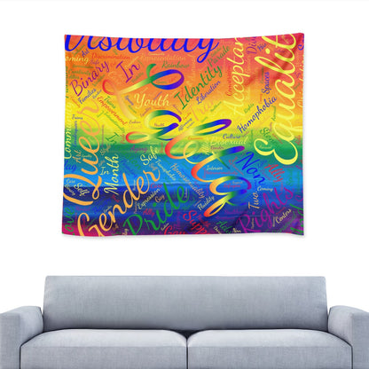 LGBTQ Word Cloud Wall Tapestry