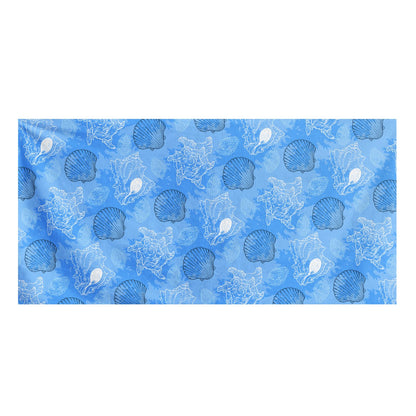 Blue Seashell Ocean Bath Towel