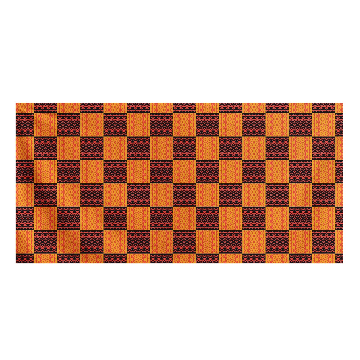 Black and Orange Tribal Design - Bath Towel