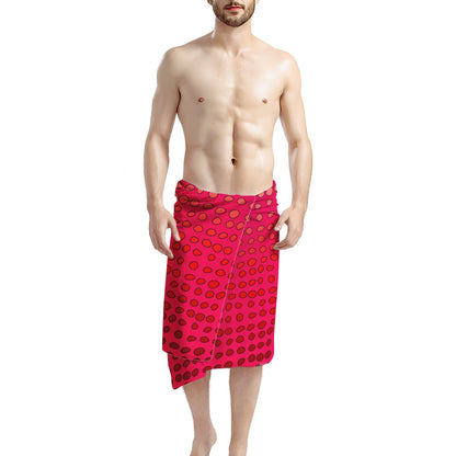 African Mud Print #7 Red Graident Bath Towel