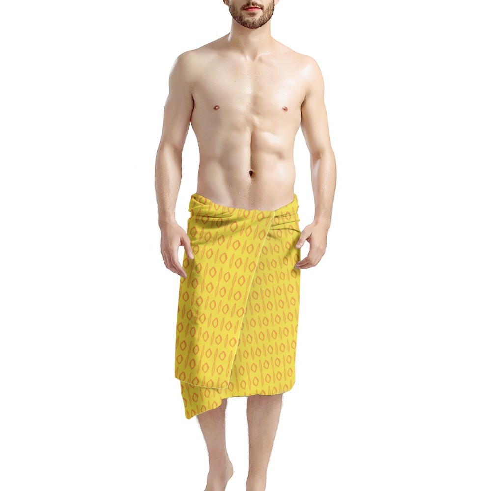 African Mud Print #14 Yellow Bath Towel