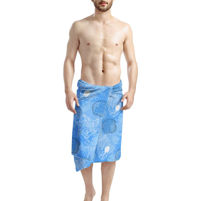 Blue Seashell Ocean Bath Towel