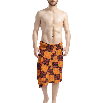 Black and Orange Tribal Design - Bath Towel