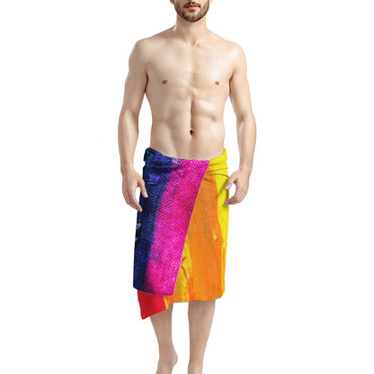 Rainbow Painting Bath Towel