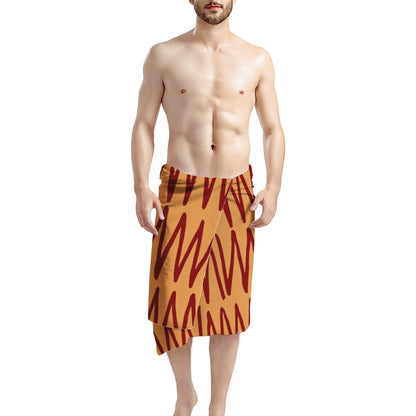 African Ethnic Mudcloth Orange Bath Towel