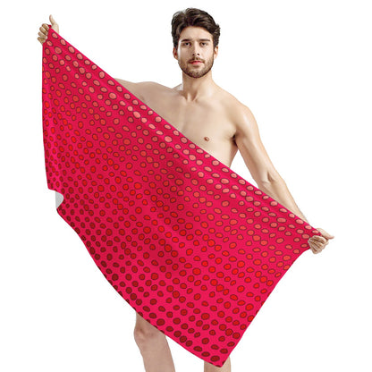 African Mud Print #7 Red Graident Bath Towel