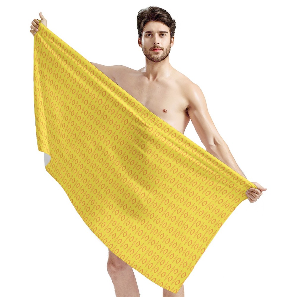 African Mud Print #14 Yellow Bath Towel