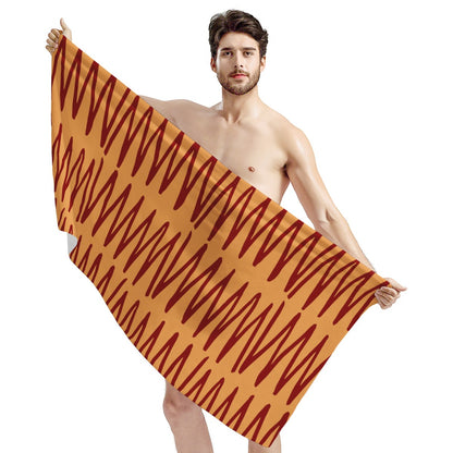 African Ethnic Mudcloth Orange Bath Towel