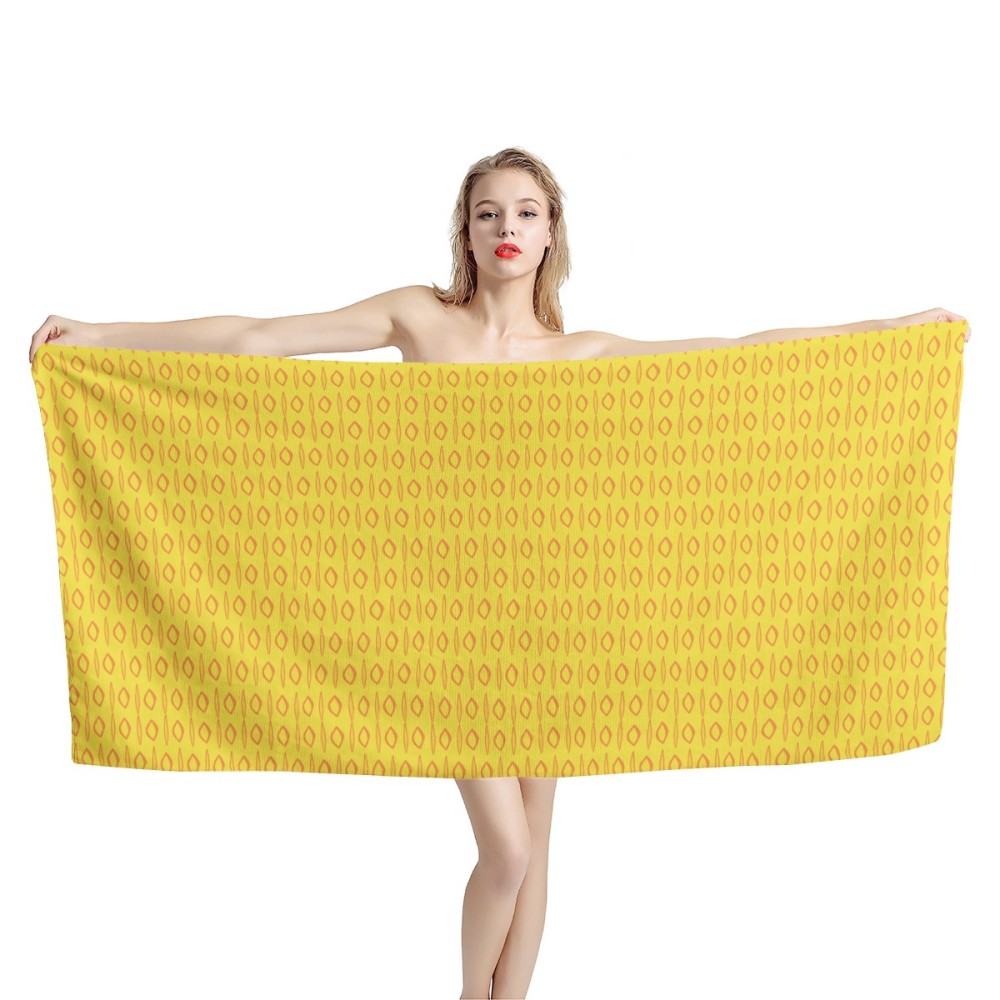 African Mud Print #14 Yellow Bath Towel