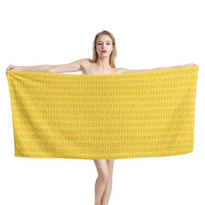 African Mud Print #14 Yellow Bath Towel