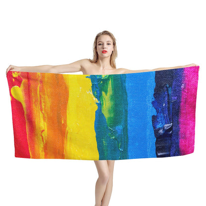 Rainbow Painting Bath Towel