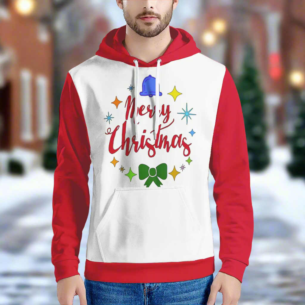 Men's Christmas Hoodie with Pockets – Warm, All-Over Print for Festive Winter Style