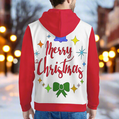 Men's Christmas Hoodie with Pockets – Warm, All-Over Print for Festive Winter Style