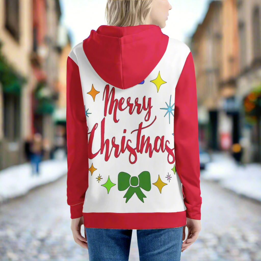 Merry Christmas Women’s Zip Hoodie - Cozy Holiday Style with Pocket | Luxtrini