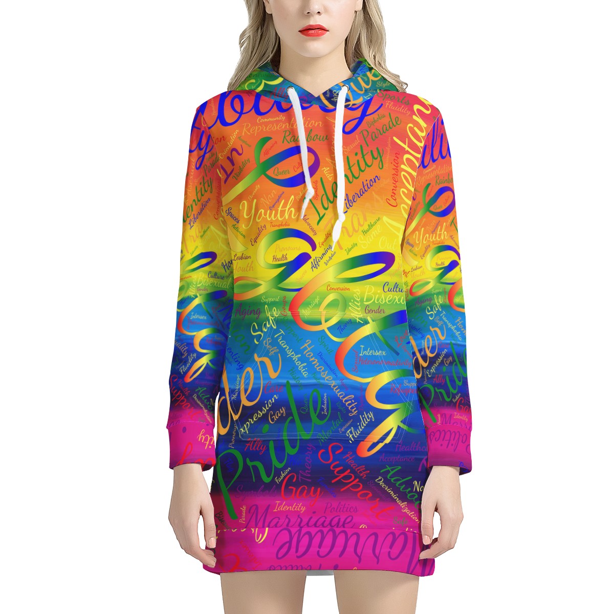 LGBTQ Word Cloud Women's Hoodie Dress