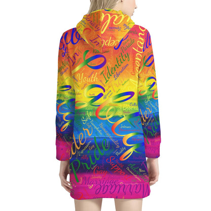 LGBTQ Word Cloud Women's Hoodie Dress