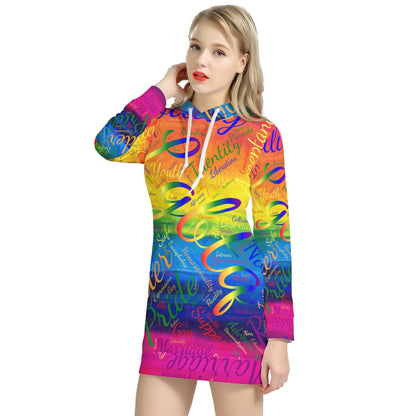LGBTQ Word Cloud Women's Hoodie Dress