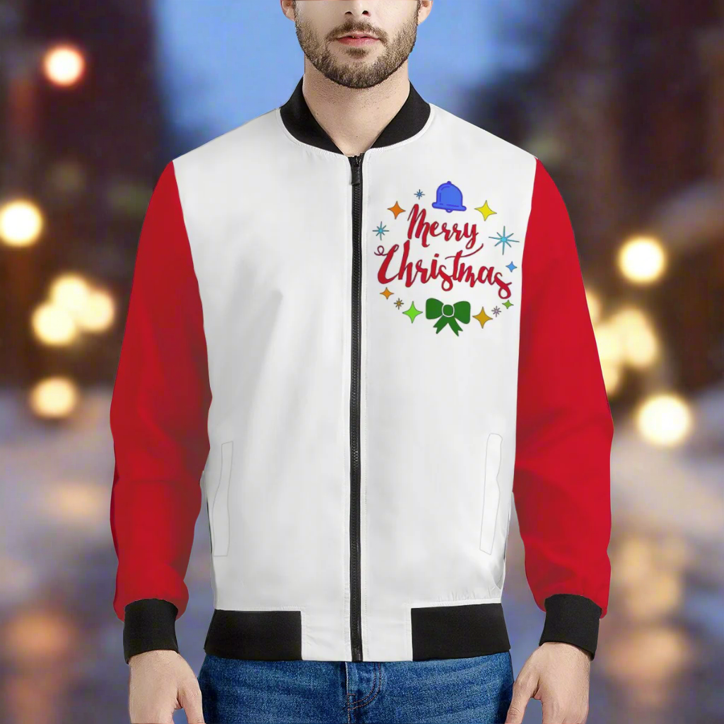 Red Christmas Bomber Jacket – Ultra-Soft, Durable, and Perfect for the Holidays