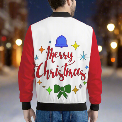 Red Christmas Bomber Jacket – Ultra-Soft, Durable, and Perfect for the Holidays