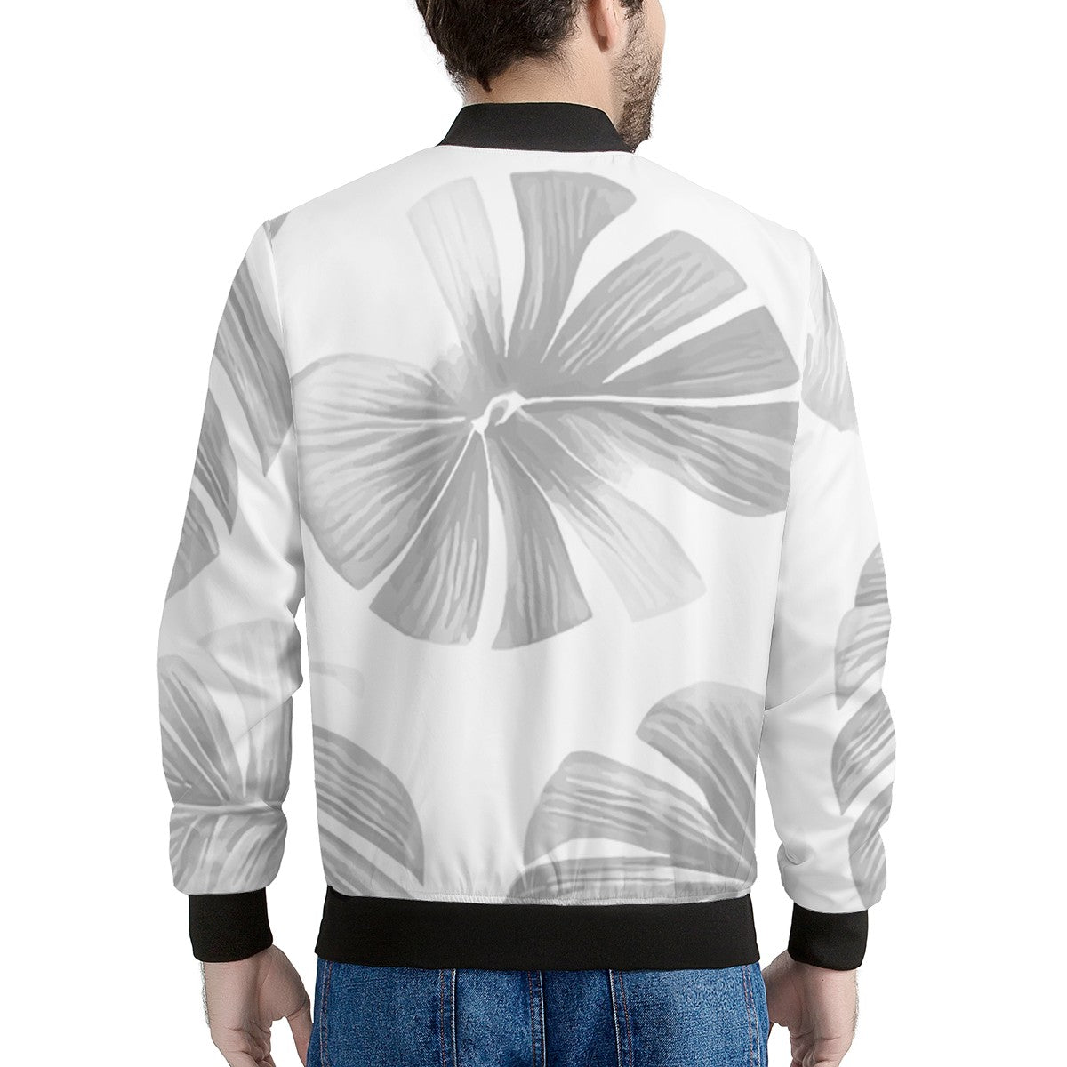 White Monstera Men's Bomber Jacket