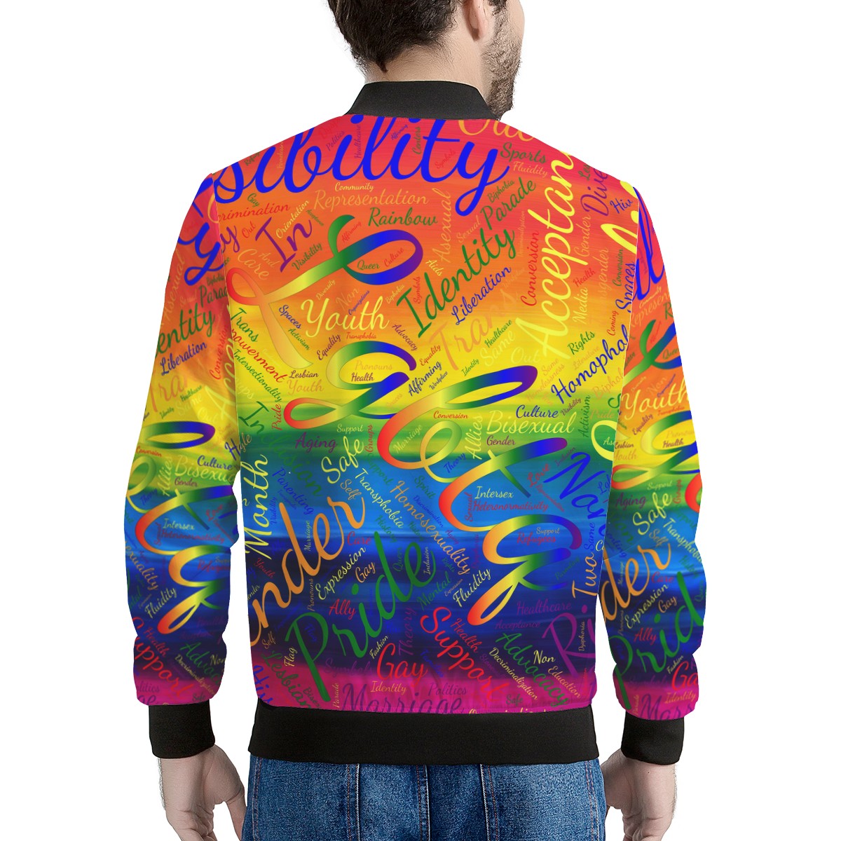 LGBTQ Word Cloud Men's Bomber Jacket