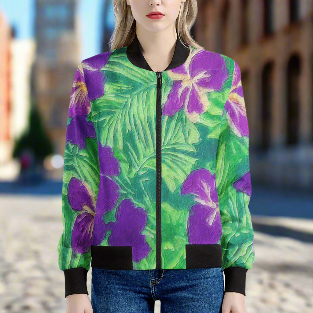 Blue Flag Iris Women's Bomber Jacket