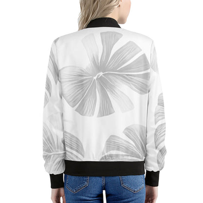 White Monstera Women's Bomber Jacket