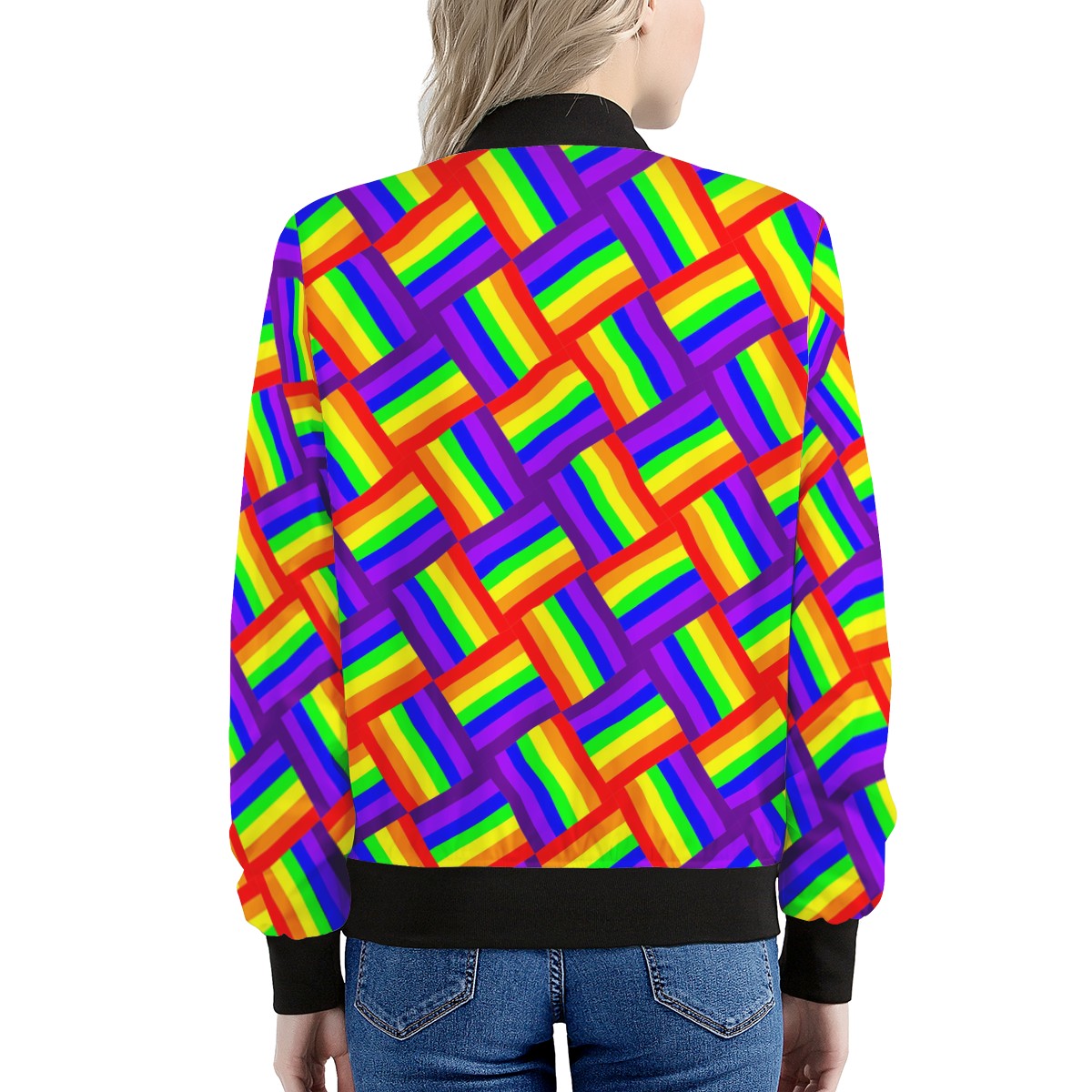 Rainbow Weave Women's Bomber Jacket