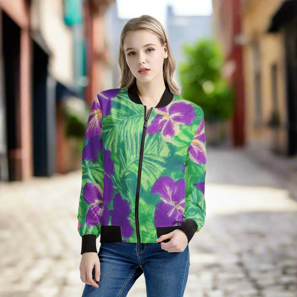 Blue Flag Iris Women's Bomber Jacket