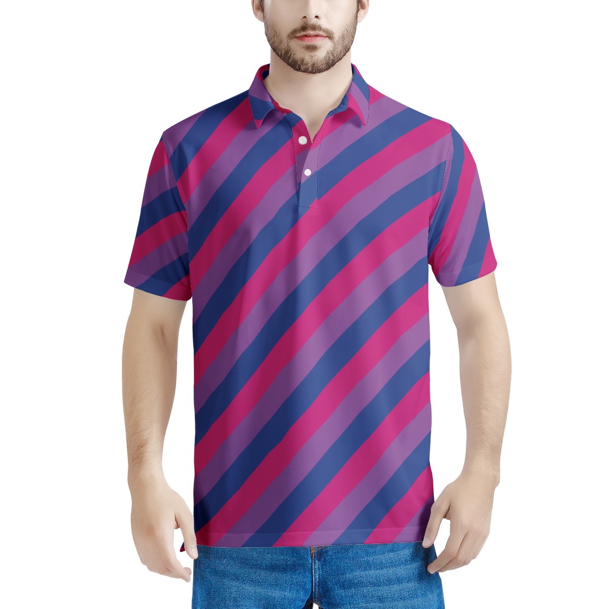 Bisexual Pride Men's All Over Print Polo Shirt