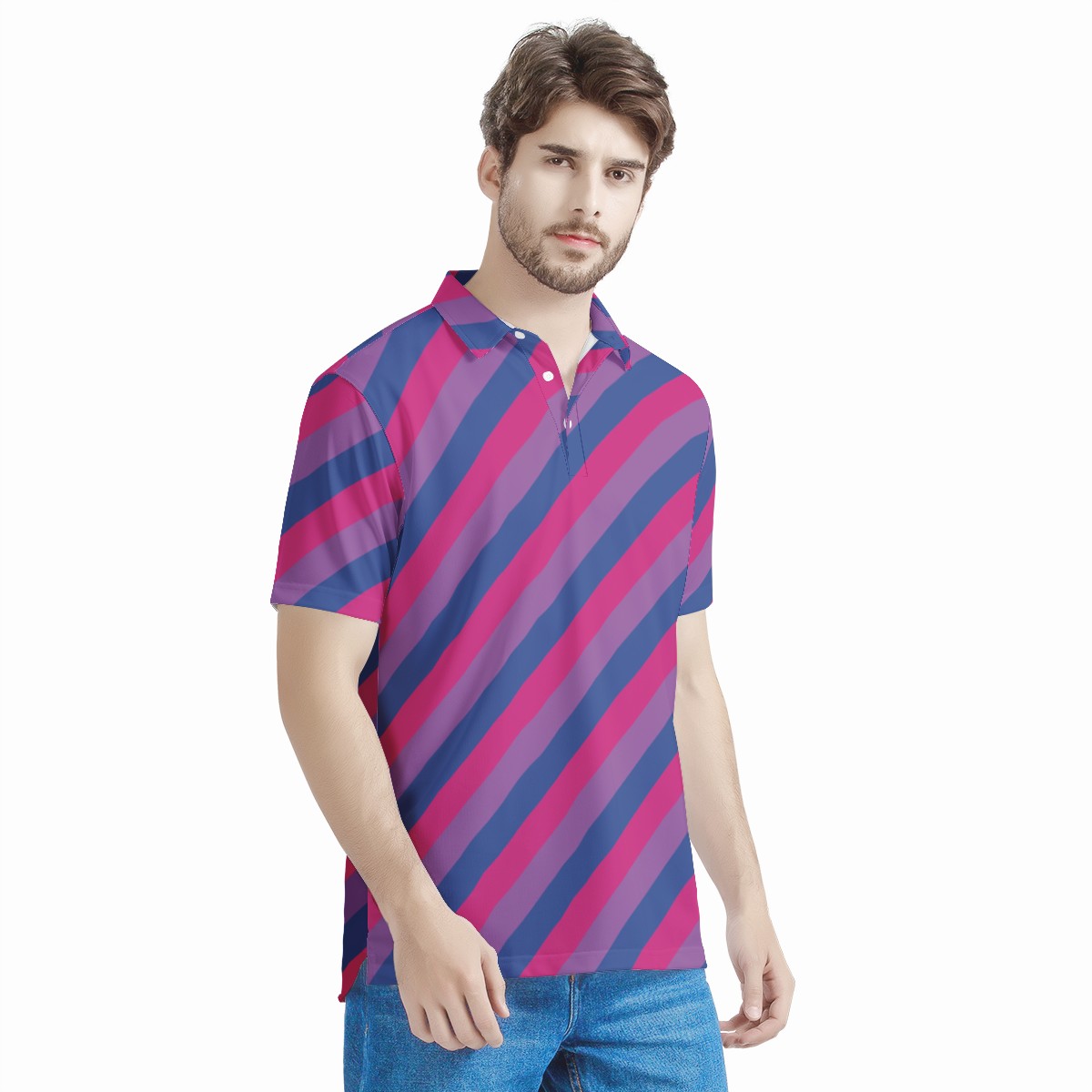 Bisexual Pride Men's All Over Print Polo Shirt