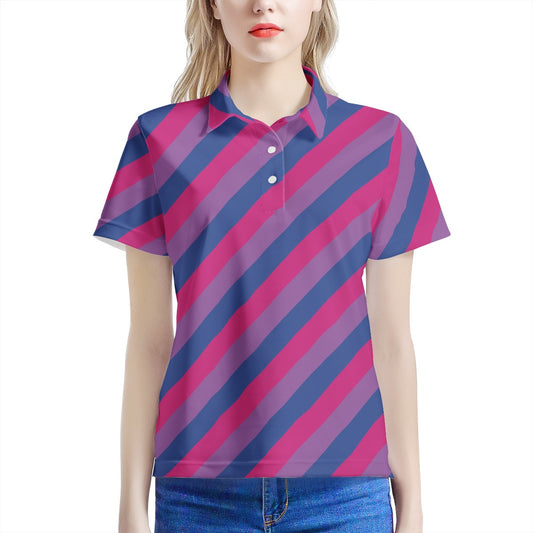 Bisexual Pride Women's All Over Print Polo Shirt
