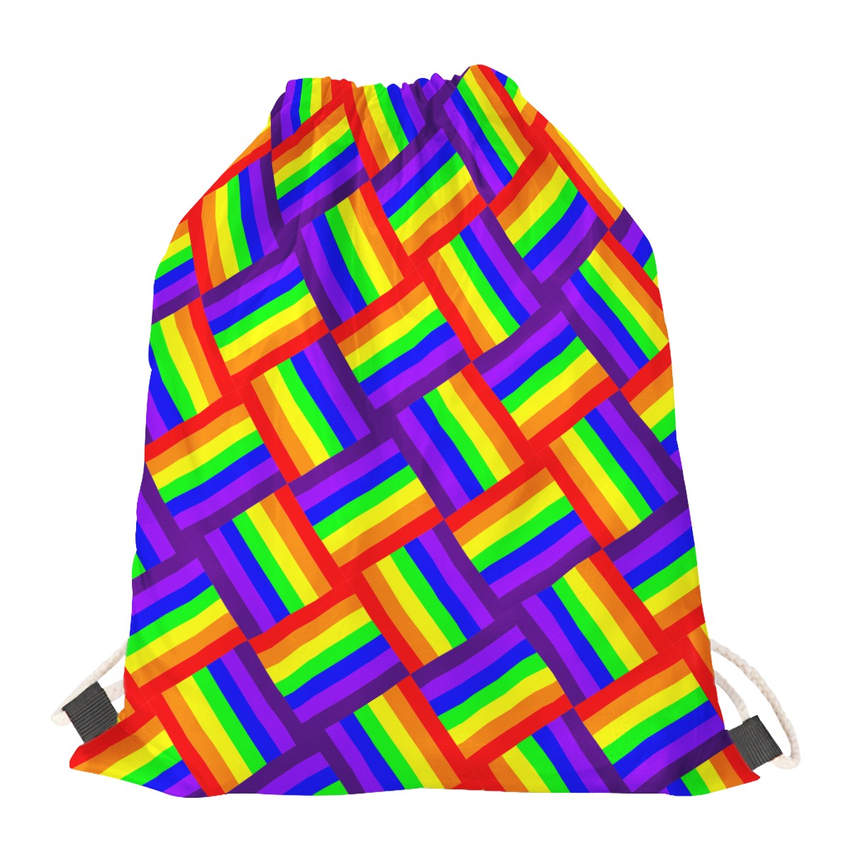 Rainbow Weave Drawstring Bags