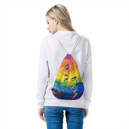 LGBTQ Word Cloud Drawstring Bags