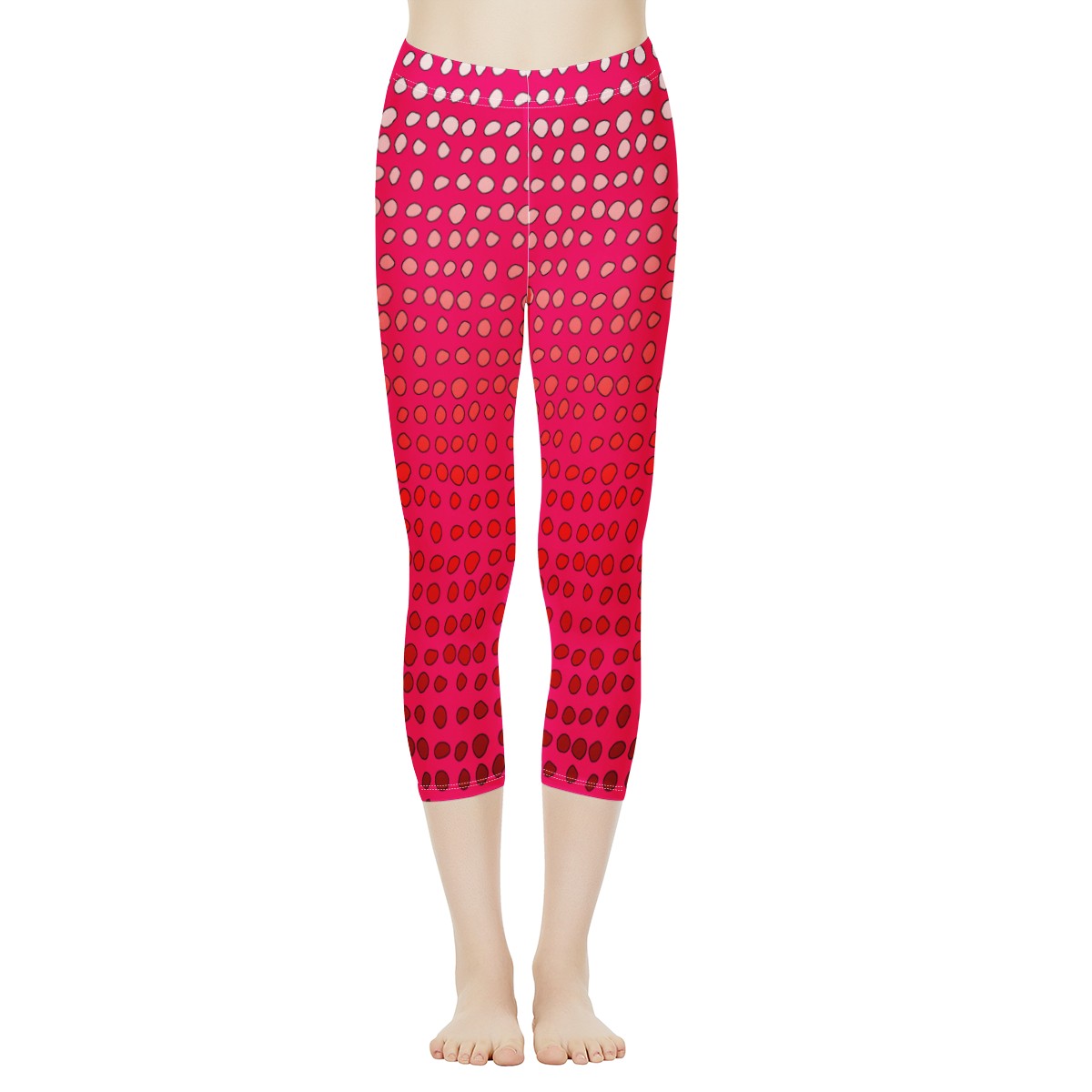 African Mud Print #7 Red Gradient Women's Capris