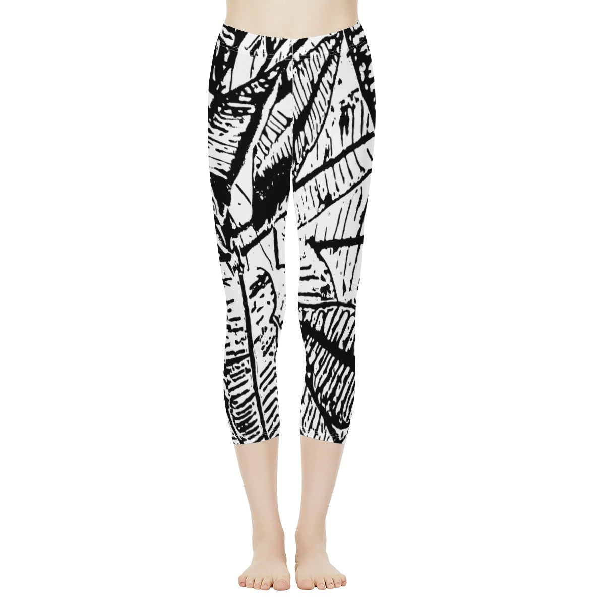 Black and White Croton Women's Capris