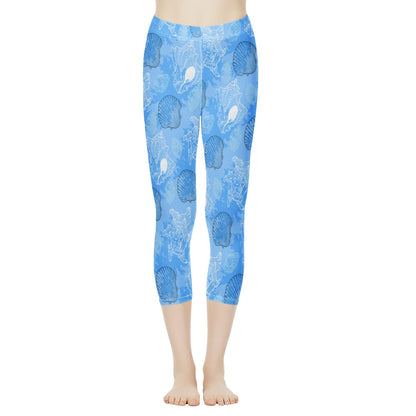 Blue Seashell Ocean Women's Capris