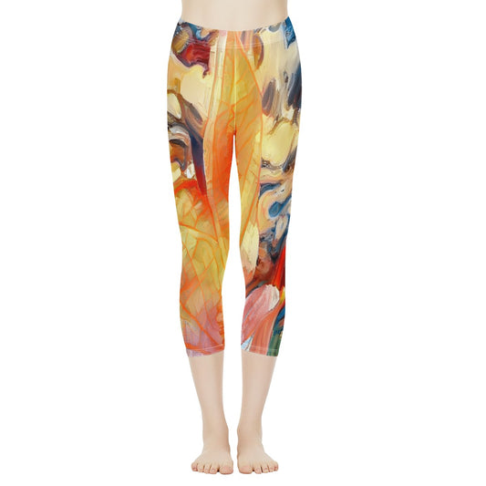 Golden Peace Lily Women's Capris