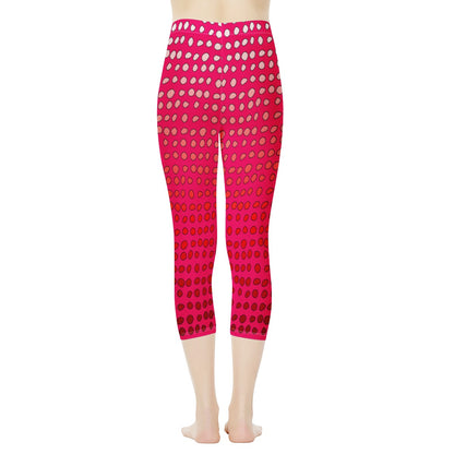 African Mud Print #7 Red Gradient Women's Capris