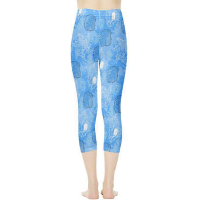 Blue Seashell Ocean Women's Capris