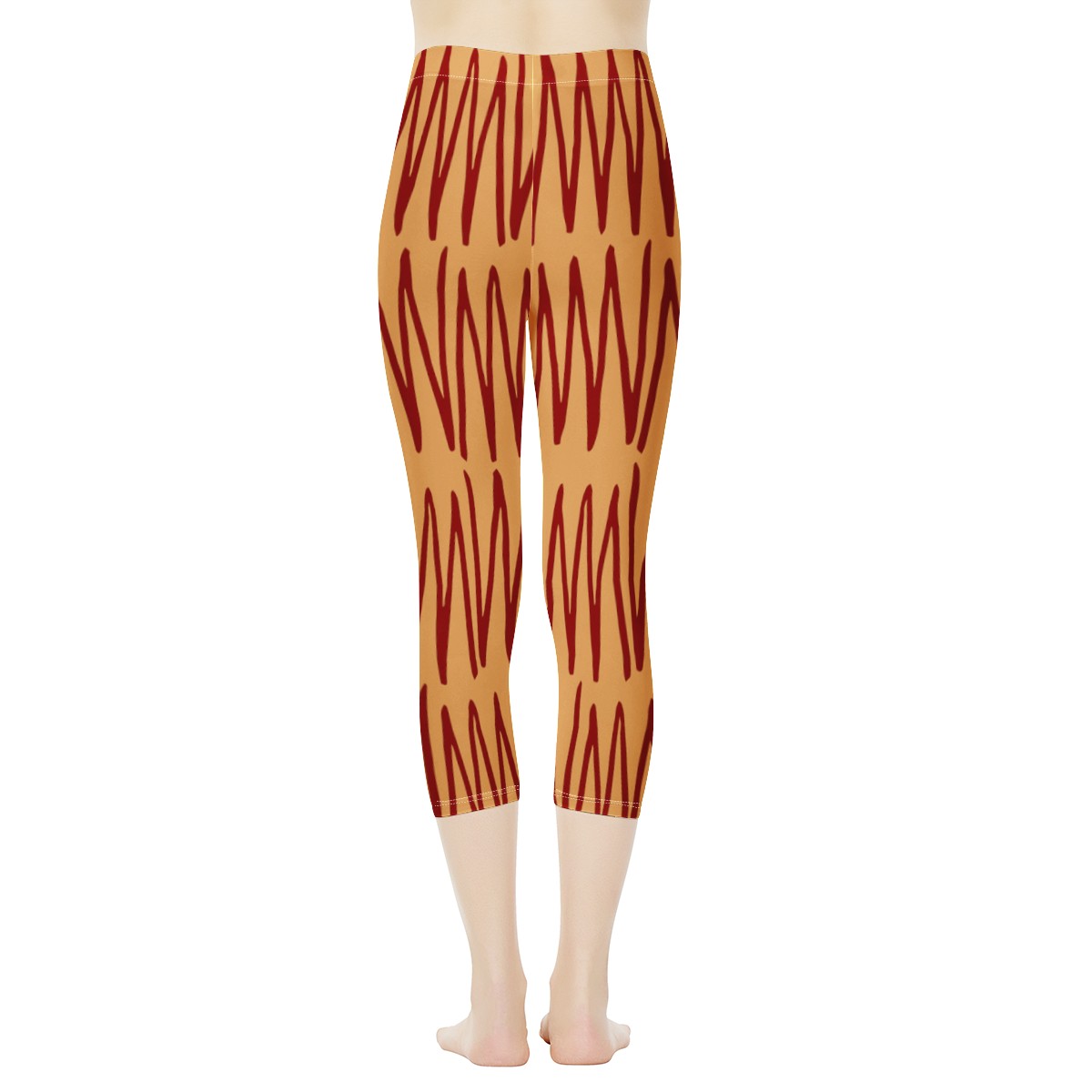 African Ethnic Mudcloth Orange Women's Capris