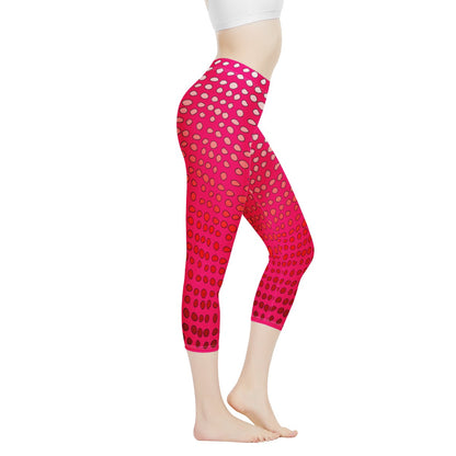 African Mud Print #7 Red Gradient Women's Capris