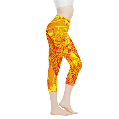 Orange Croton Women's Capris