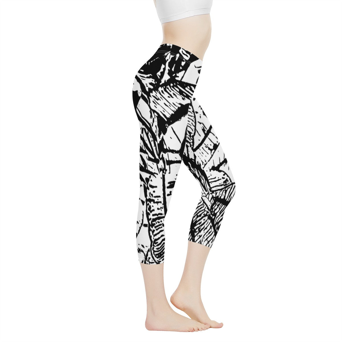 Black and White Croton Women's Capris