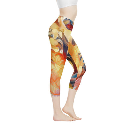 Golden Peace Lily Women's Capris