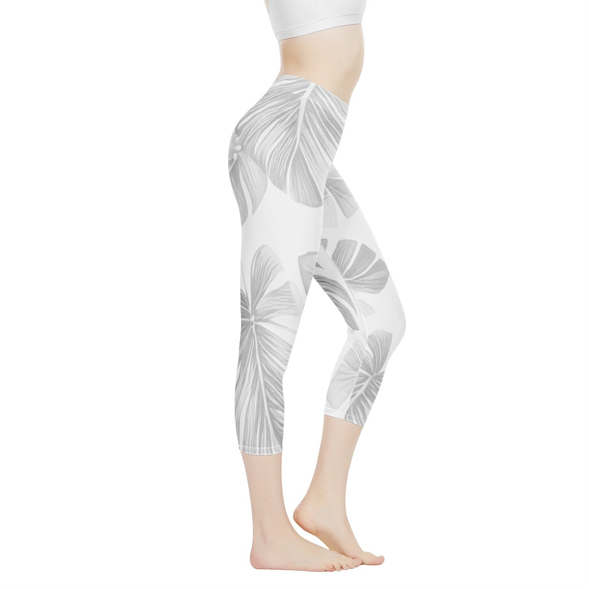 White Monstera Women's Capris